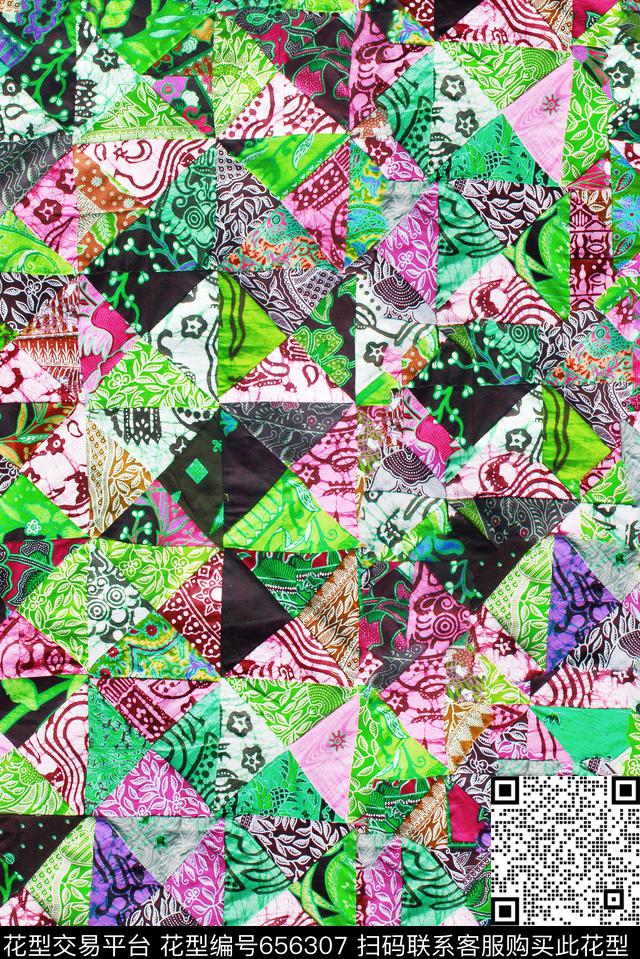 三角形几何抽象数码印花华亿平台下载（图片编号: 656307） - 瓦栏（Walan）