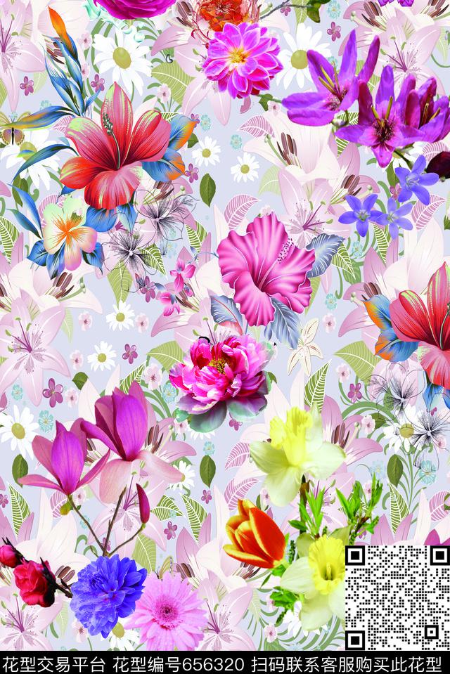 小碎花花卉数码印花华亿平台下载（图片编号: 656320） - 瓦栏（Walan）