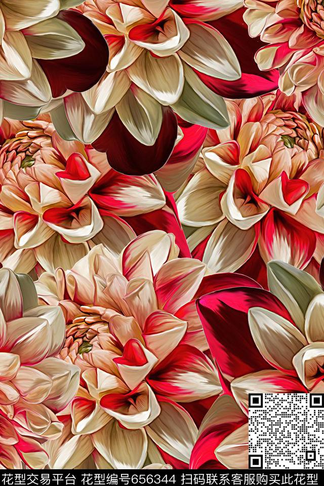 经典大朵立体数码印花华亿平台下载（图片编号: 656344） - 瓦栏（Walan）