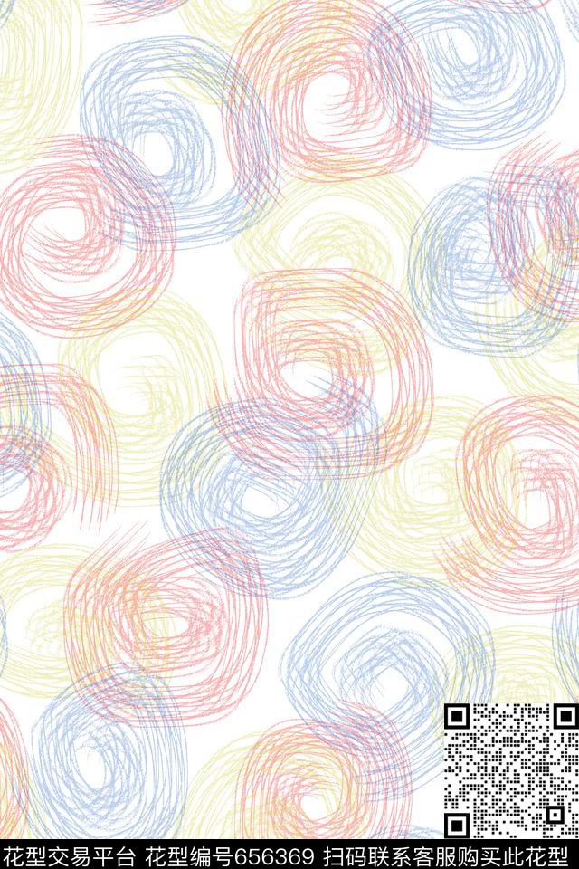 圆形圆圈线条传统印花华亿平台下载（图片编号: 656369） - 瓦栏（Walan）