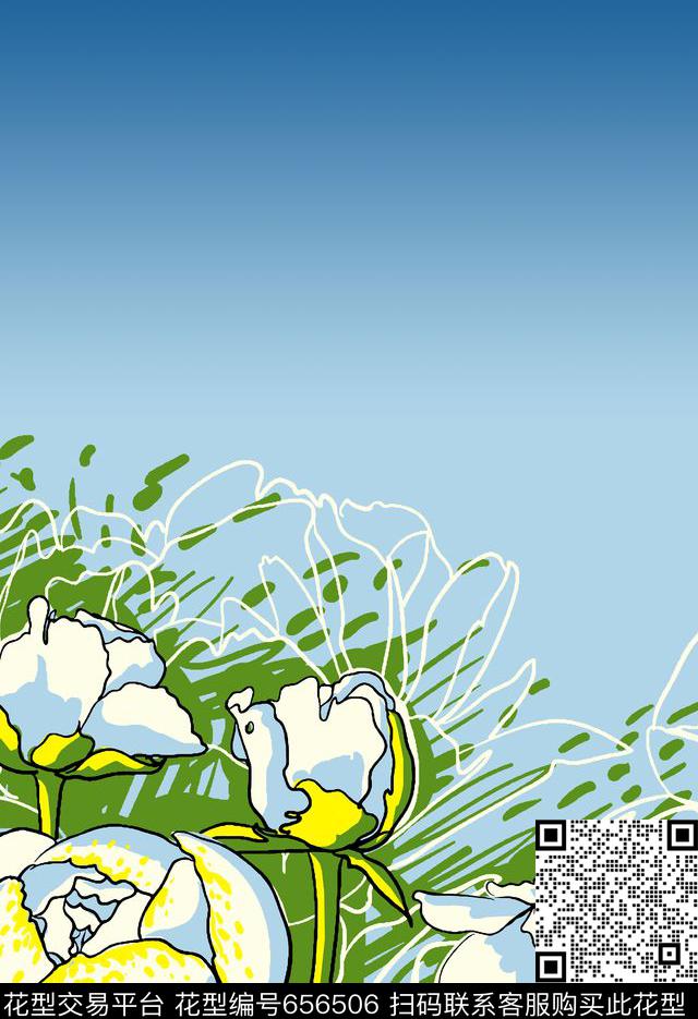 渐变花传统印花华亿平台下载（图片编号: 656506） - 瓦栏（Walan）