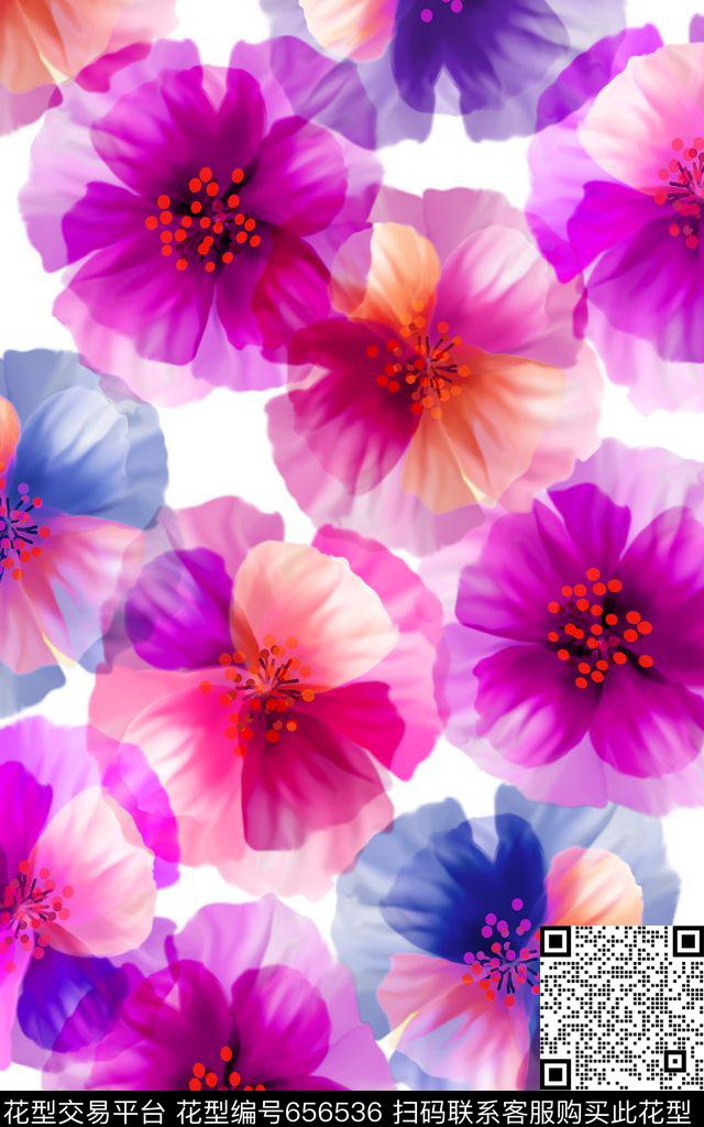 洋阳---花卉数码印花华亿平台下载（图片编号: 656536） - 瓦栏（Walan）