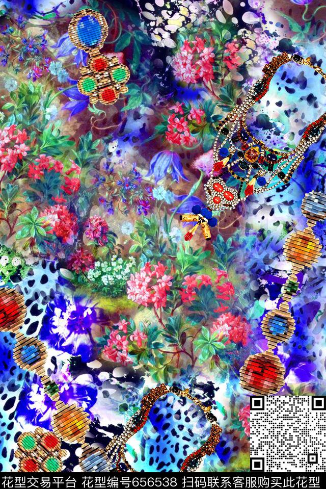 抽象底纹动物纹豹纹数码印花华亿平台下载（图片编号: 656538） - 瓦栏（Walan）