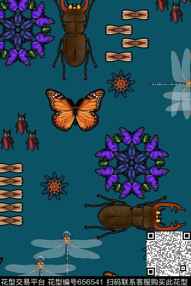 L.D~趣味L.D~动物昆虫数码印花华亿平台下载（图片编号: 656541） - 瓦栏（Walan）