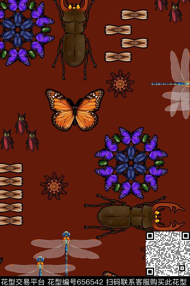 L.D~趣味L.D~动物昆虫数码印花华亿平台下载（图片编号: 656542） - 瓦栏（Walan）
