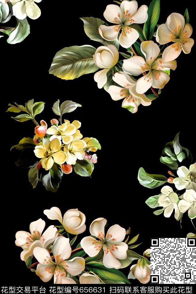 花朵花卉数码印花华亿平台下载（图片编号: 656631） - 瓦栏（Walan）