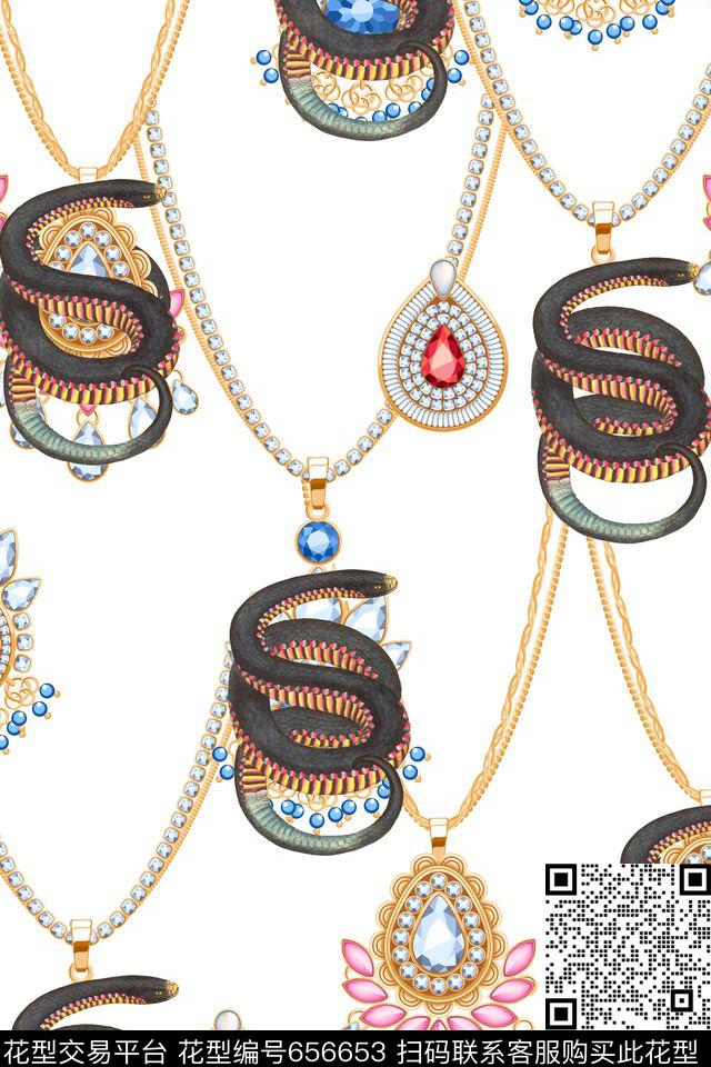 L.D~手绘L.D~动物珠宝数码印花华亿平台下载（图片编号: 656653） - 瓦栏（Walan）