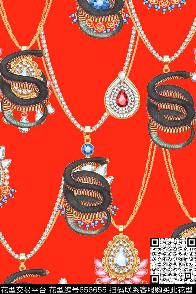 L.D~手绘L.D~动物珠宝数码印花华亿平台下载（图片编号: 656655） - 瓦栏（Walan）