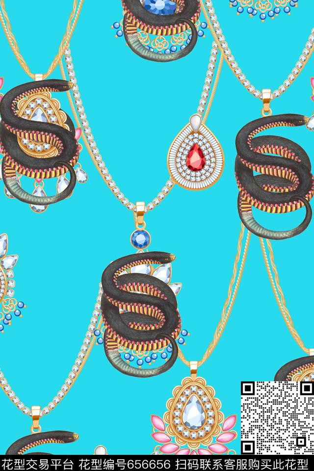 L.D~手绘L.D~动物珠宝数码印花华亿平台下载（图片编号: 656656） - 瓦栏（Walan）