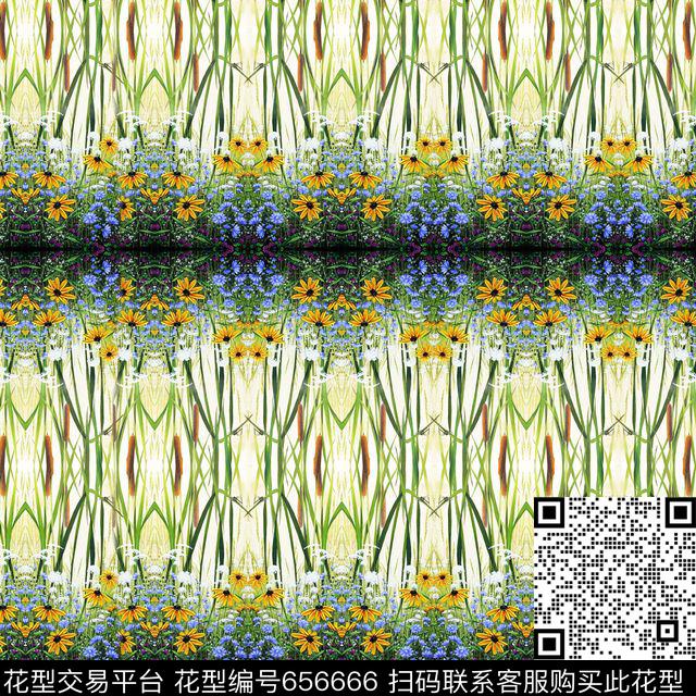 小碎花花卉浪漫花草数码印花华亿平台下载（图片编号: 656666） - 瓦栏（Walan）