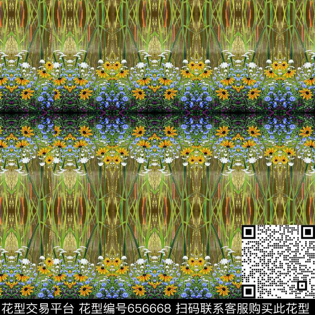 小碎花花卉浪漫花草数码印花华亿平台下载（图片编号: 656668） - 瓦栏（Walan）