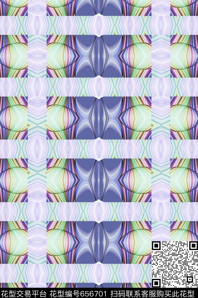 圆形格子图案创意格子数码印花华亿平台下载（图片编号: 656701） - 瓦栏（Walan）