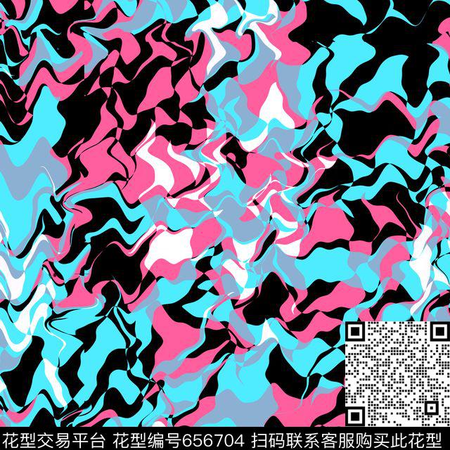 抽象色彩女装华亿平台数码印花华亿平台下载（图片编号: 656704） - 瓦栏（Walan）