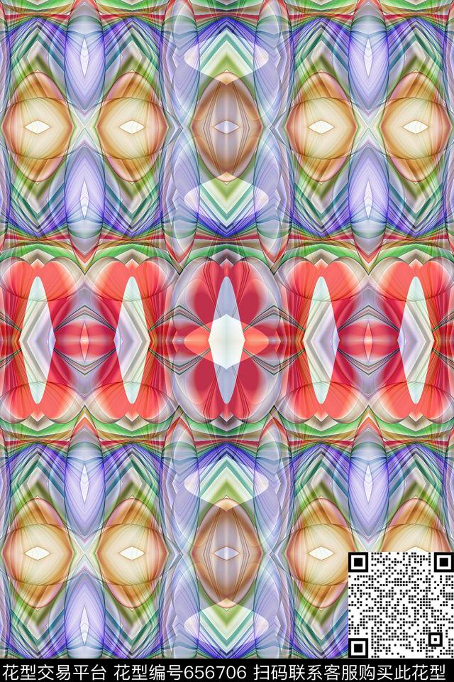 条纹混搭格子混搭多色变幻数码印花华亿平台下载（图片编号: 656706） - 瓦栏（Walan）