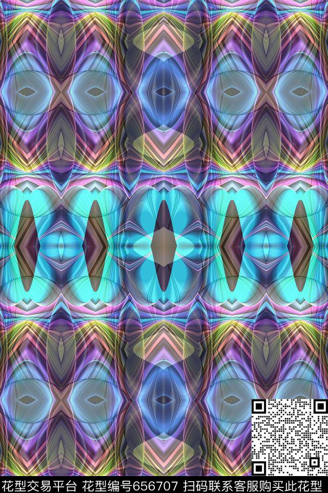 条纹混搭格子混搭多色变幻数码印花华亿平台下载（图片编号: 656707） - 瓦栏（Walan）