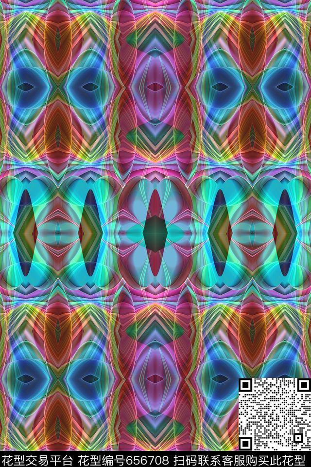 条纹混搭格子混搭多色变幻数码印花华亿平台下载（图片编号: 656708） - 瓦栏（Walan）