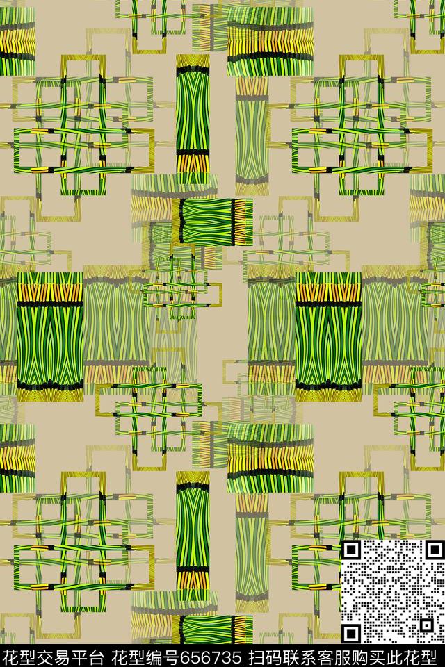 创意格子混搭几何解构数码印花华亿平台下载（图片编号: 656735） - 瓦栏（Walan）