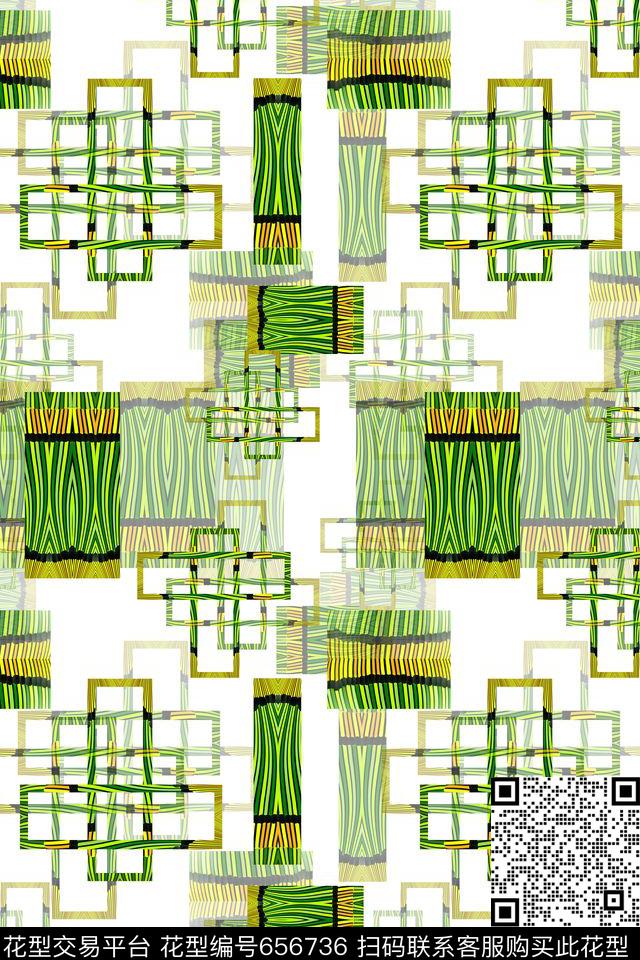 创意格子混搭几何解构数码印花华亿平台下载（图片编号: 656736） - 瓦栏（Walan）