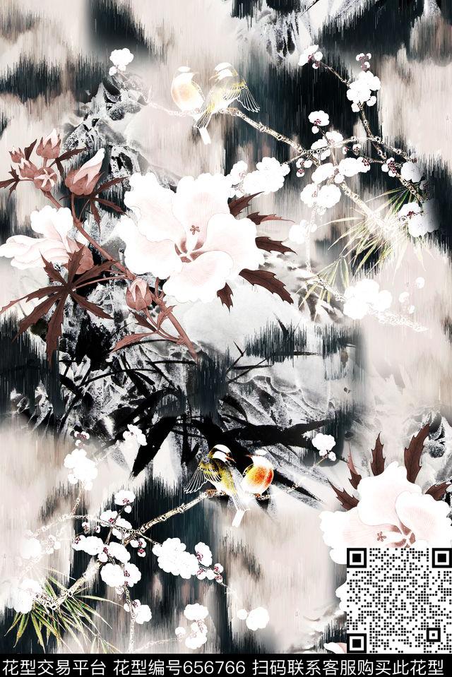 抽象梦幻朦胧数码印花华亿平台下载（图片编号: 656766） - 瓦栏（Walan）