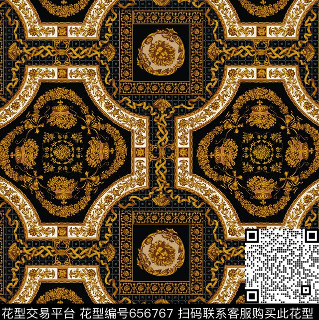 卷草纹欧美民族风数码印花华亿平台下载（图片编号: 656767） - 瓦栏（Walan）