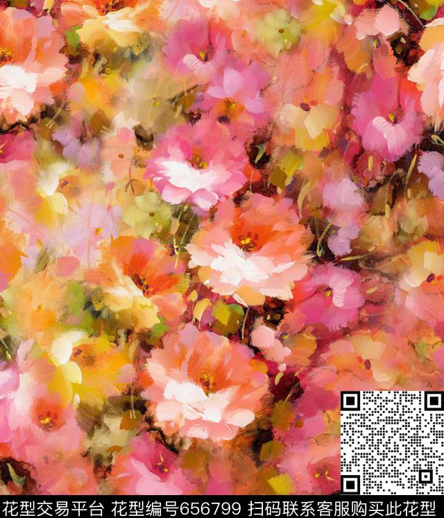 花卉数码印花华亿平台下载（图片编号: 656799） - 瓦栏（Walan）
