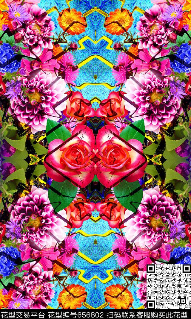 花卉数码印花华亿平台下载（图片编号: 656802） - 瓦栏（Walan）
