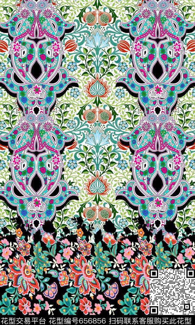 民族风花纹中国风数码印花华亿平台下载（图片编号: 656856） - 瓦栏（Walan）