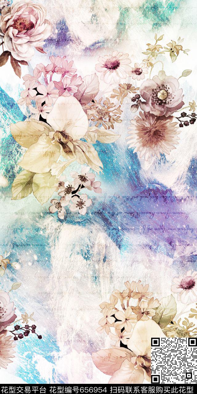 山水中国风水墨画数码印花华亿平台下载（图片编号: 656954） - 瓦栏（Walan）