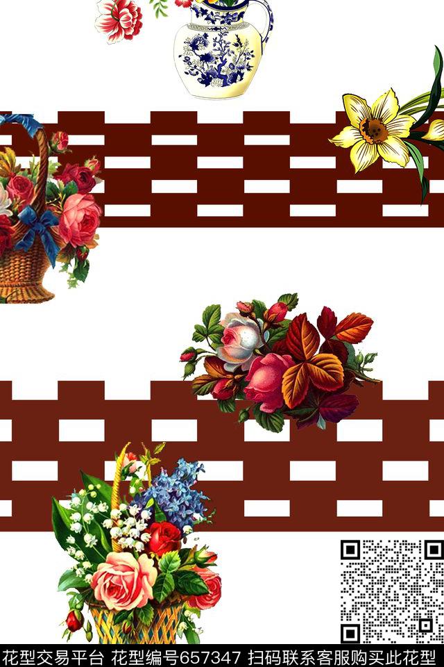 水彩朦胧花卉花卉数码印花华亿平台下载（图片编号: 657347） - 瓦栏（Walan）
