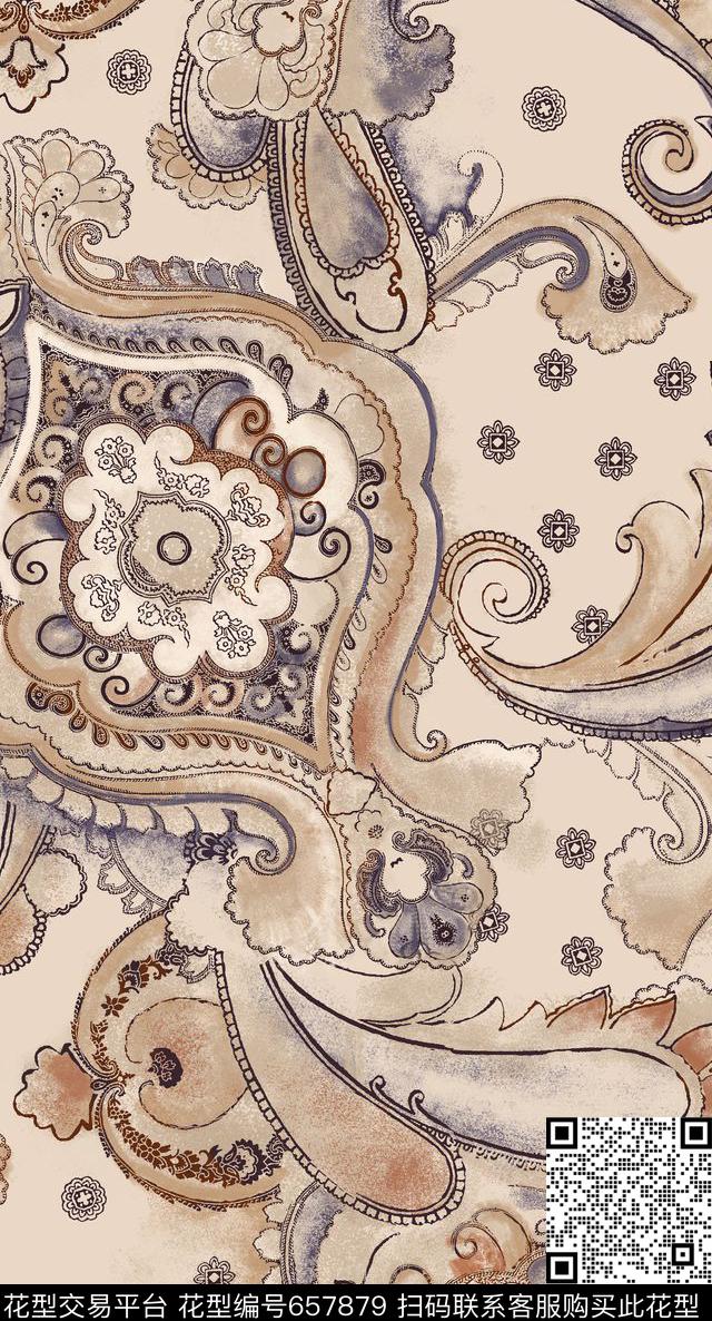 佩兹利传统印花华亿平台下载（图片编号: 657879） - 瓦栏（Walan）
