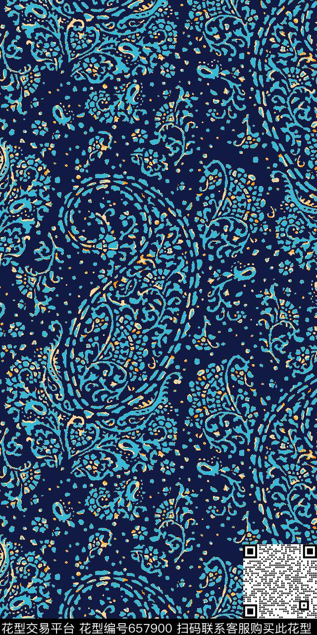 佩斯利经典民族风火腿花传统印花华亿平台下载（图片编号: 657900） - 瓦栏（Walan）