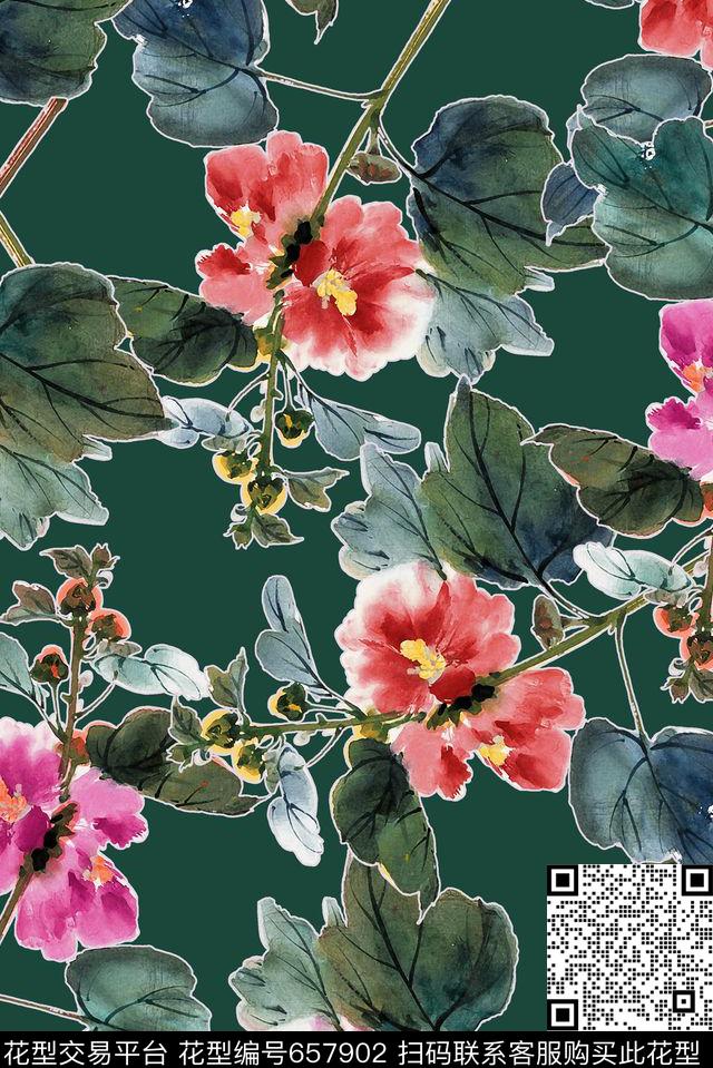 国画民族风中国风数码印花华亿平台下载（图片编号: 657902） - 瓦栏（Walan）