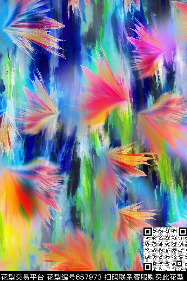 布艺家纺抽象底纹笔触数码印花华亿平台下载（图片编号: 657973） - 瓦栏（Walan）