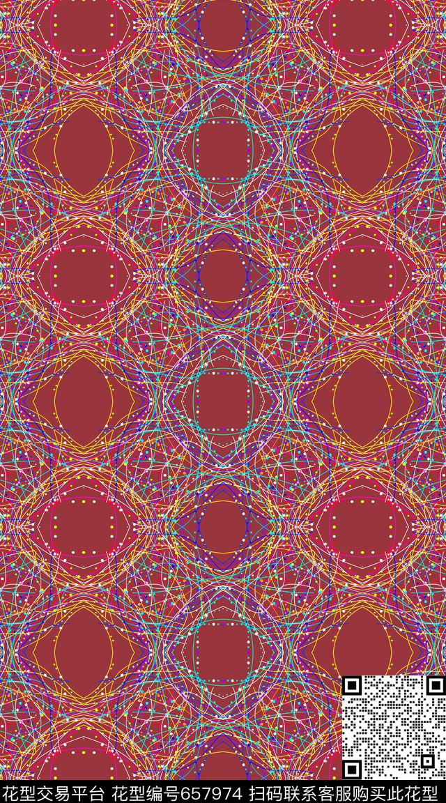抽象几何创意数码印花华亿平台下载（图片编号: 657974） - 瓦栏（Walan）