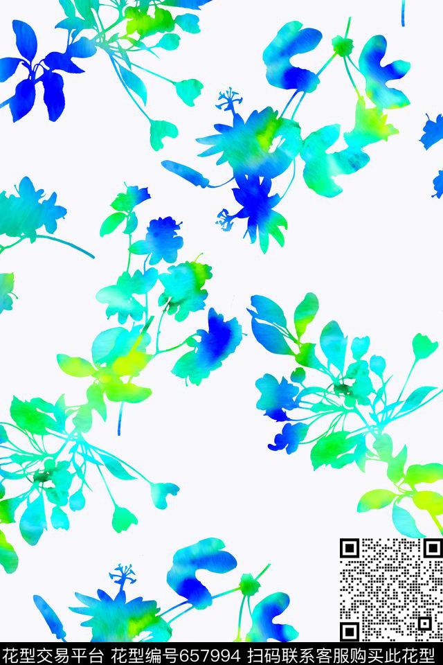 水彩花卉泳装数码印花华亿平台下载（图片编号: 657994） - 瓦栏（Walan）