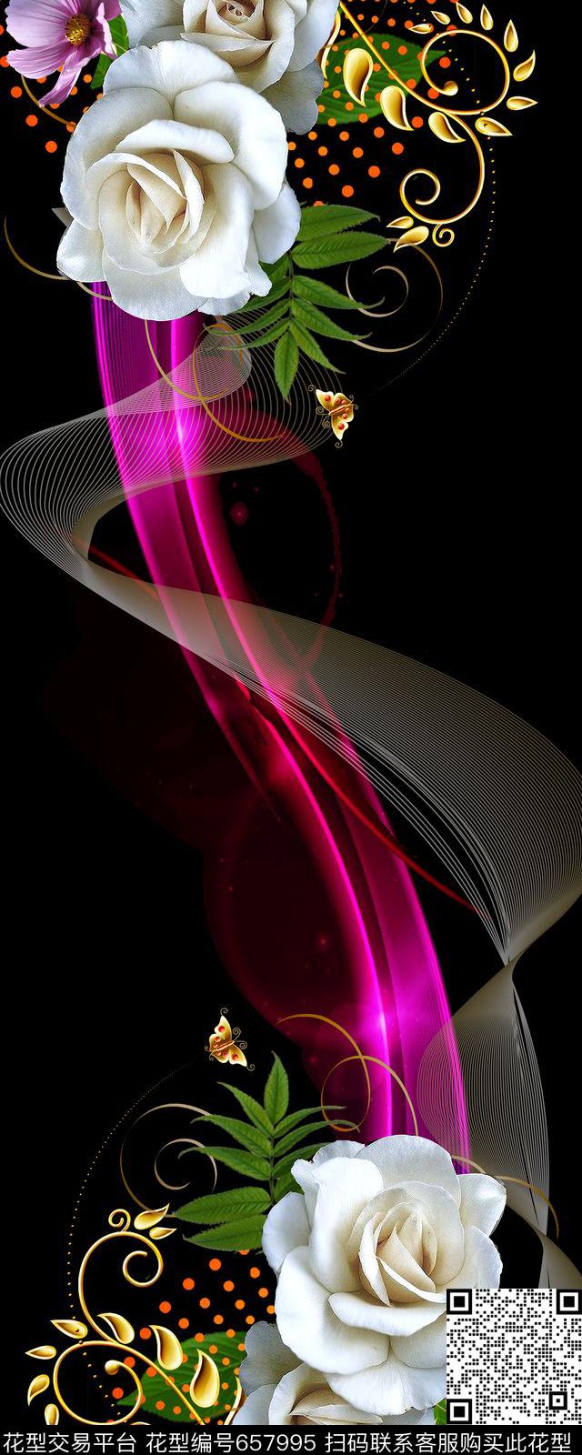 炫彩花卉数码印花华亿平台下载（图片编号: 657995） - 瓦栏（Walan）
