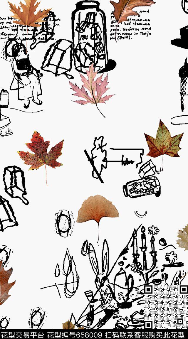 卡通条纹大牌风数码印花华亿平台下载（图片编号: 658009） - 瓦栏（Walan）