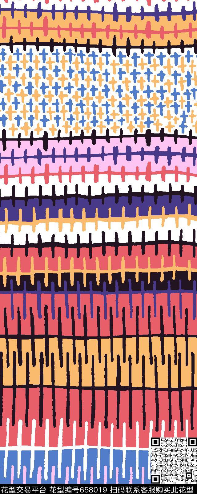 线条编制经典几何图案小几何条纹长裙传统印花华亿平台下载（图片编号: 658019） - 瓦栏（Walan）