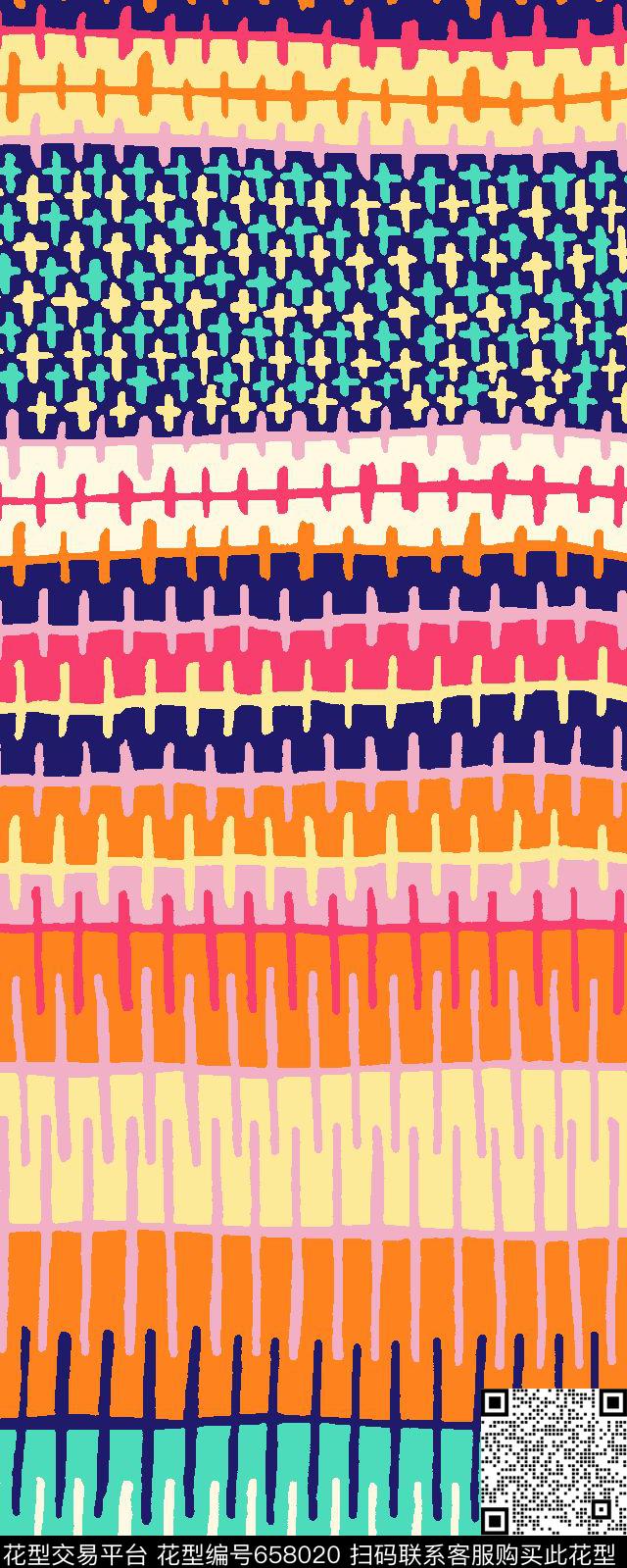 线条编制经典几何图案小几何条纹长裙传统印花华亿平台下载（图片编号: 658020） - 瓦栏（Walan）