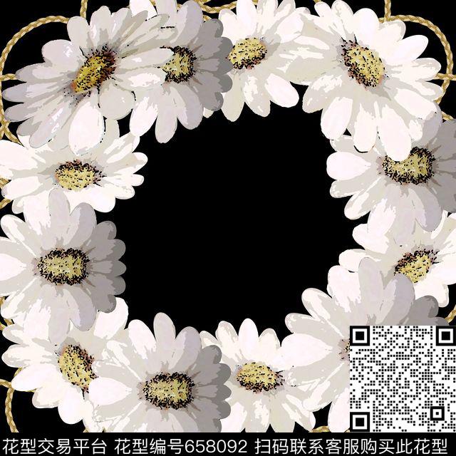 花卉大牌时尚方巾丝巾传统印花华亿平台下载（图片编号: 658092） - 瓦栏（Walan）