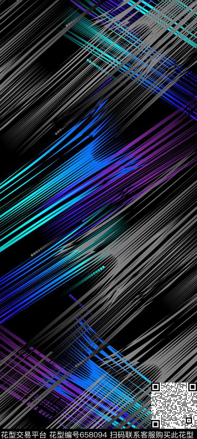 时尚长巾不规则几何数码印花华亿平台下载（图片编号: 658094） - 瓦栏（Walan）