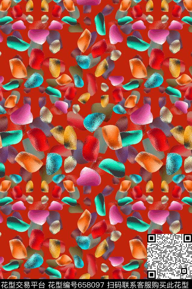 抽象图案色块斑斓夏日风光女泳装数码印花华亿平台下载（图片编号: 658097） - 瓦栏（Walan）