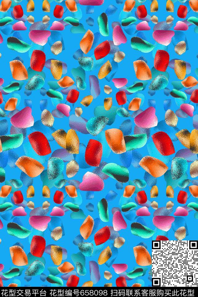 抽象图案色块斑斓夏日风光女泳装数码印花华亿平台下载（图片编号: 658098） - 瓦栏（Walan）