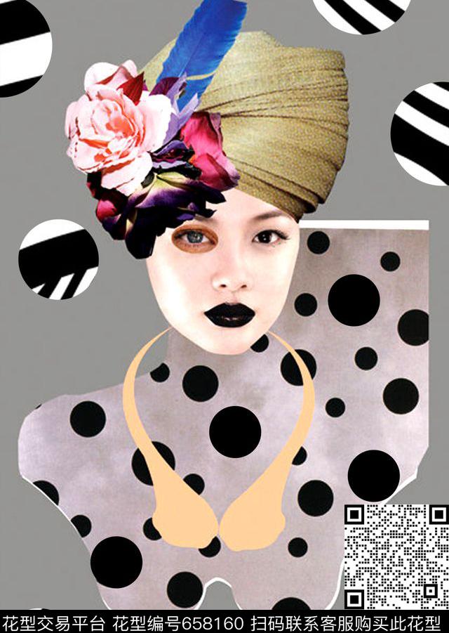 人像几何T恤印花人物系列几何与人像传统印花华亿平台下载（图片编号: 658160） - 瓦栏（Walan）