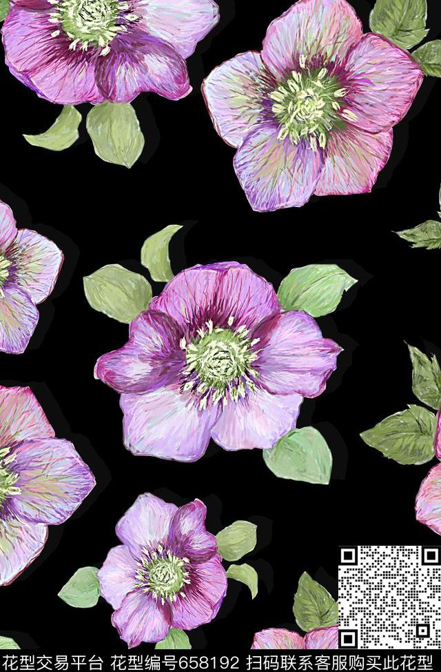 时尚抽象女装裙子手绘花朵数码印花春夏女装清爽纹理花卉印花时尚欧美大牌复古风格外套印花数码印花华亿平台下载（图片编号: 658192） - 瓦栏（Walan）