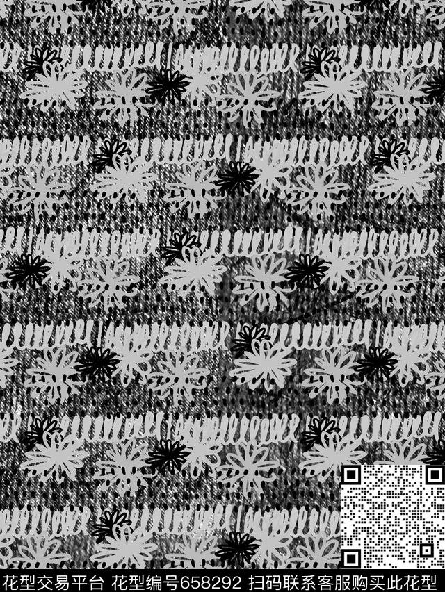 仿面料几何小花数码印花华亿平台下载（图片编号: 658292） - 瓦栏（Walan）