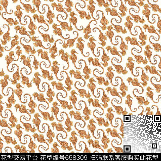 时尚男装西服外套夹克佩斯利海马花纹数码印花华亿平台下载（图片编号: 658309） - 瓦栏（Walan）