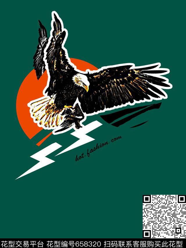 老鹰闪电潮牌数码印花华亿平台下载（图片编号: 658320） - 瓦栏（Walan）