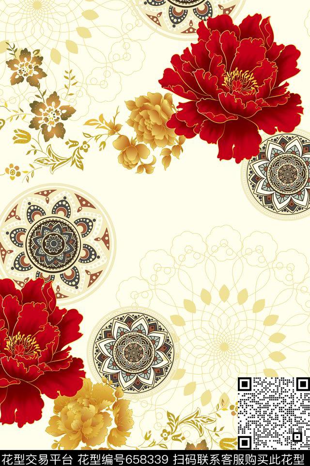 民族风植物纹女装传统印花华亿平台下载（图片编号: 658339） - 瓦栏（Walan）