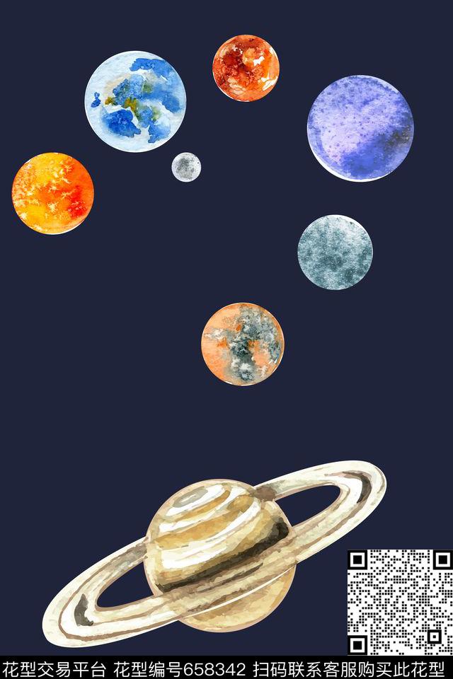 独幅趣味宇宙传统印花华亿平台下载（图片编号: 658342） - 瓦栏（Walan）